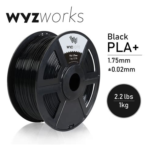 Black Pla Mm Wyzworks D Printer Premium Filament Kg Lb Ebay