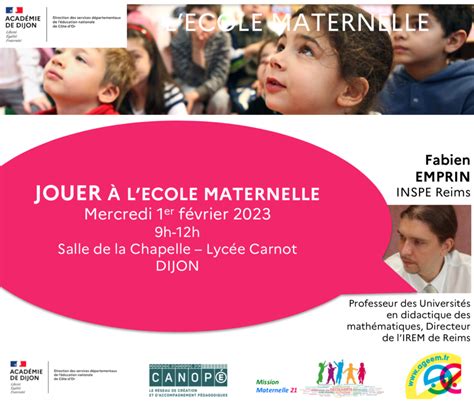 4ème journée départementale maternelle 2022 2023 Jouer à lécole