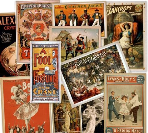 Download Vintage Vaudeville Posters Collection Wallpaper