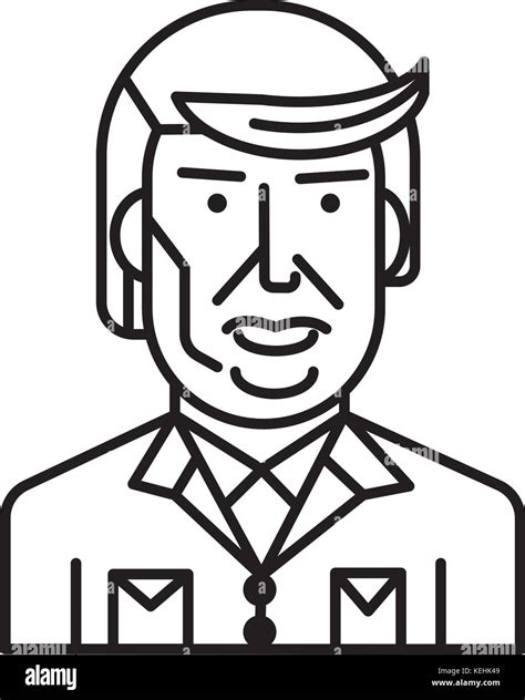 Donald Trump Vector Line Icon Sign Illustration On Background