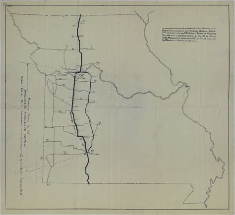 Map of the Proposed Improvement and Marking of a Highway in Missouri ...