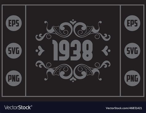 Vintage 1938 Royalty Free Vector Image - VectorStock