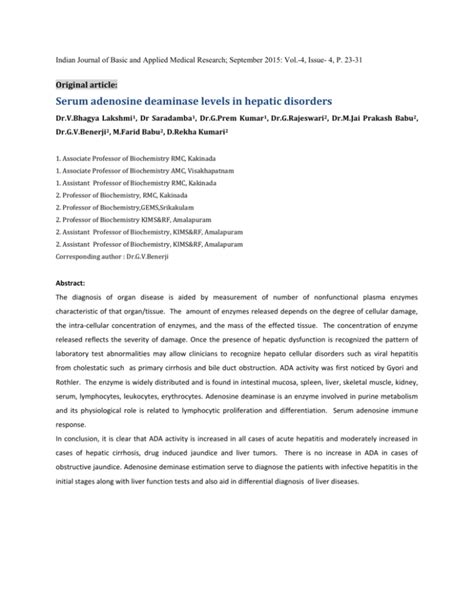 Serum adenosine deaminase levels in hepatic disorders