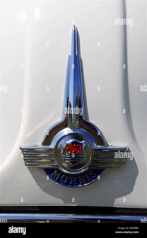 Morris Classic Car Badge Stock Photo Alamy