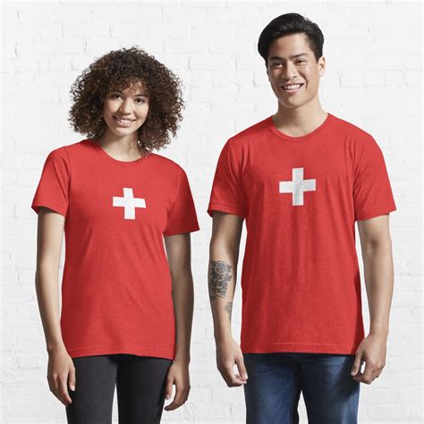 Swiss Flag I Love Switzerland White Cross T Shirt T Shirt For Sale By Deanworld