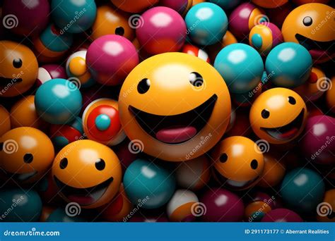 A Smiley Face Surrounded By Colorful Balls Stock Illustration Illustration Of Design Symbol