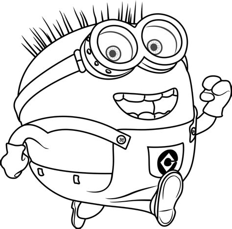 Minion Jerry Running Coloring Page - Free Printable Coloring Pages for Kids