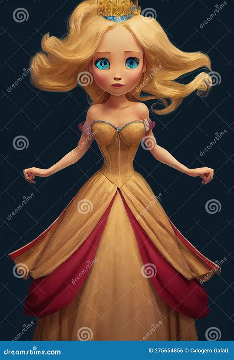 Fairytale Princess With Blonde Hair And Strong Blue Eyes Ai Generated