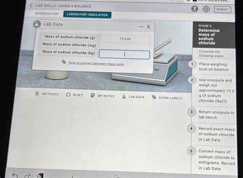 Solved Lab Skills Using A Balance Submit Introduction Laboratory