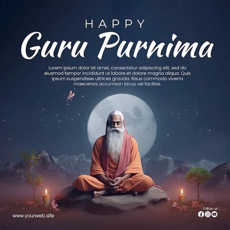 Premium Psd Vertical Poster Template For Guru Purnima