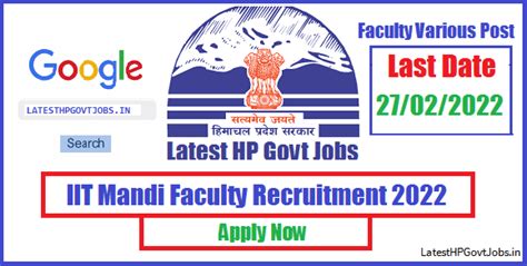 IIT Mandi Faculty Recruitment 2022 Various Posts Apply