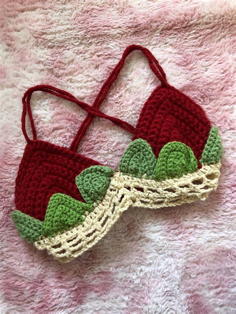 Strawberry Crochet Top Etsy