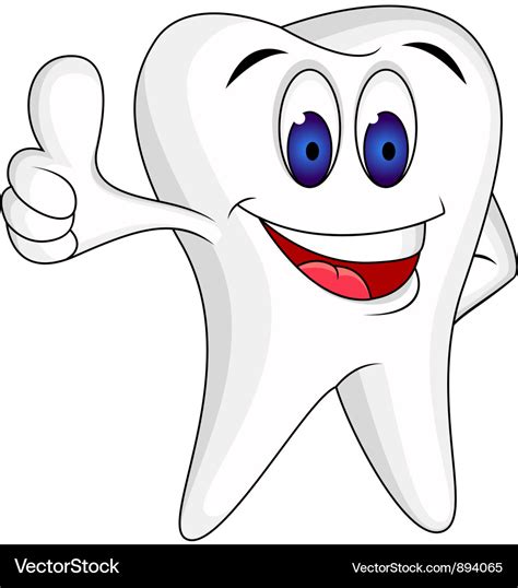 Tooth Character Cartoon Royalty Free Vector Image