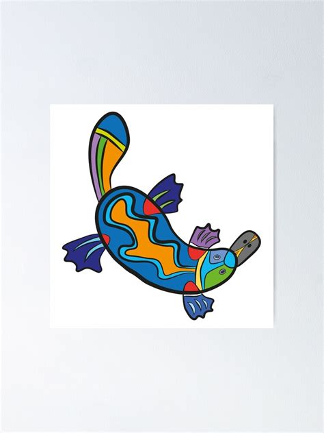 Australia Aboriginal Style Platypus X Ray Art Poster By