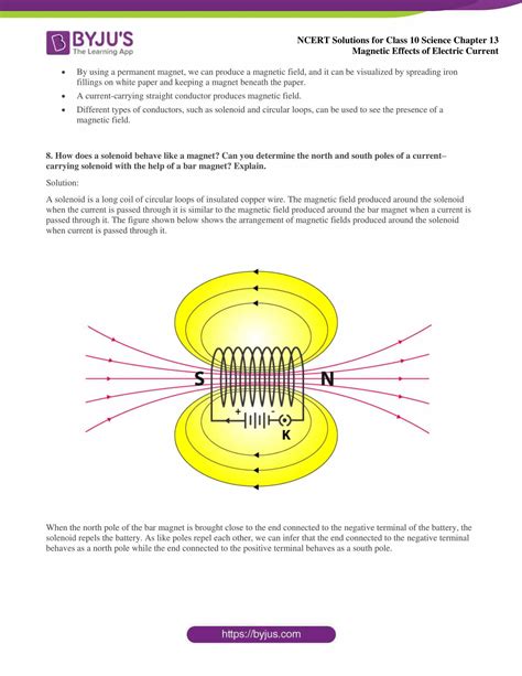 NCERT Solutions For Class 10 Science Chapter 13 Magnetic Effects Of