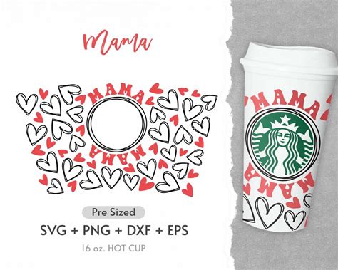 Oz Hearts Hot Cup Svg Full Wrap Svg Mama Hot Cup Svg Etsy
