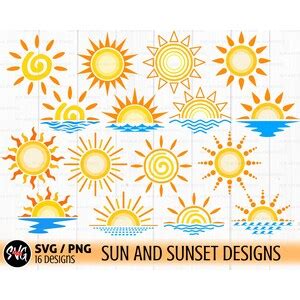 Sun Svg Png Sunset Svg Sunshine Svg Boho Sun Svg Half Sun Etsy