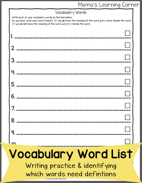 12 Blank Vocabulary Worksheet Templates Word PDF Worksheets Library