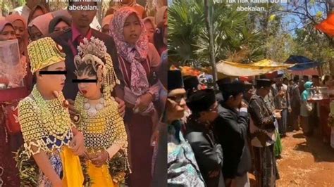 Potret Pernikahan Heboh Di Madura Dua Bocah SD Jadi Pengantin Digelar