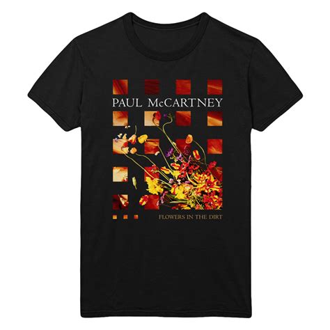 Paul Mccartney Flowers Black T Shirt Shop The Paul Mccartney Merch