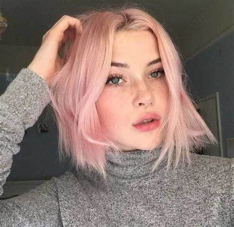 12 Pale Pink Short Hairstyles 5 Girl Short Pink Hair Pinkhair Shorthair Hair Styles