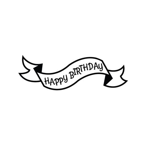 Happy Birthday Banner Clip Art Black And White