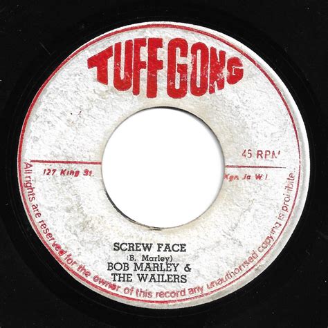 Bob Marley And The Wailers Screw Face Tommy Mccook Face Man