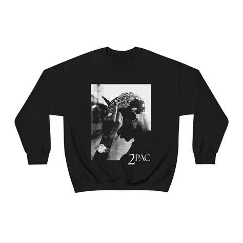 Tupac Shakur 2pac Tribute Crewneck Sweatshirt Sweater Hip Hop Merch Rap