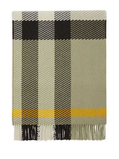 Burberry Check Pattern Wool Scarf Neutrals Farfetch