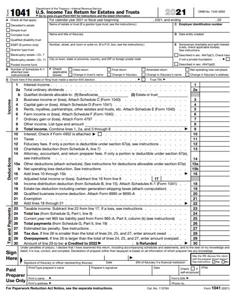 Fillable Form 1041 (2021) | Edit, Sign & Download in PDF | PDFRun