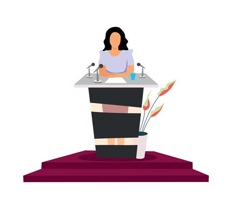 Successful Female Politician Flat Color Vector Faceless Character