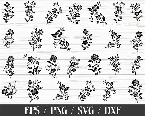 Floral Svg Flower Svg Bundle Floral Arrangement Svg Etsy