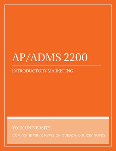 Ap Adms Introductory Marketing York University