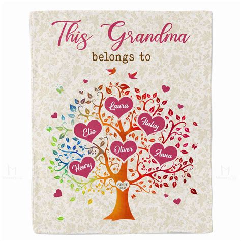 Personalized Gifts for Grandma | Super Soft Sherpa Throw Blanket | 3 ...