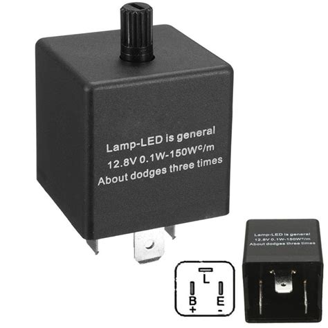 1pcs 12v 3 Pin Electronic Led Adjustable Flasher Relay For Car Turn