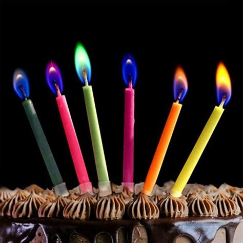 Amazing Colorflame Multicolor Happy Birthday Candles And Holders 12