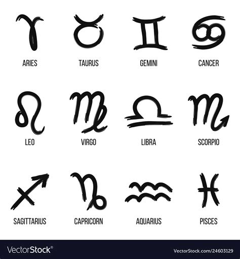 Collection Of Zodiac Signs Royalty Free Vector Image