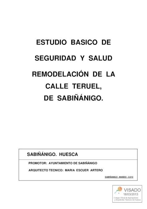 Pdf Estudio Basico De Seguridad Y Salud Remodelaci N De X