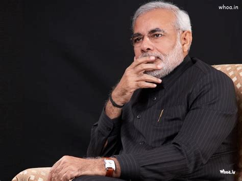 Narendra Modi Black Suit With Dark Background Hd Wallpaper