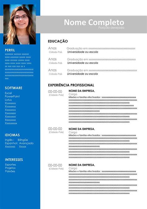 Modelos Profissionais De Curriculum Vitae Para Baixar Preencher E Se