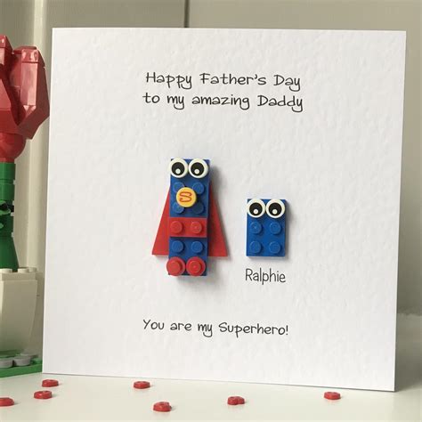 Personalised Superman Fathers Day Card Dad Daddy Grandad Superhero