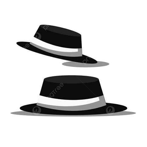 Broad Brimmed White Hat Rim Black Gang Cartoon Hat Gangster Hat