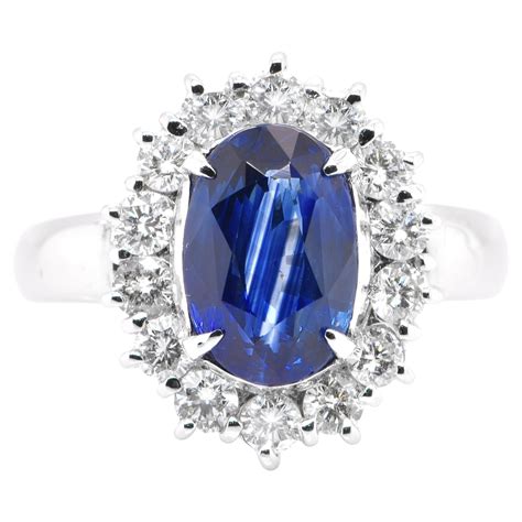 Aigs Certified Carat Natural Cornflower Blue Sapphire Ring Set In