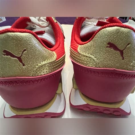 Puma Red White And Gold Sneakers Gem