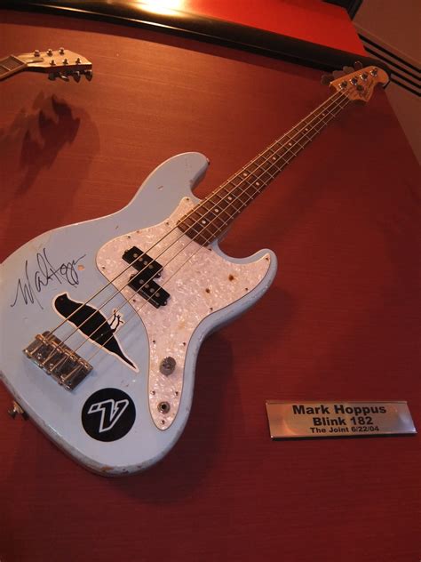 You touched me and suddenly I was a lilac sky. | Mark Hoppus’ bass guitar in The Hard Rock Hotel...