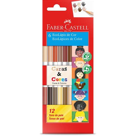 Lápis de Cor Bicolor Caras Cores 12 Cores Faber Castell ET 48 UN