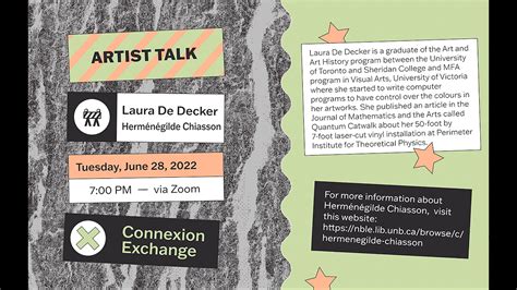 Connexion Exchange Presents Laura De Decker Herménégilde Chiasson on