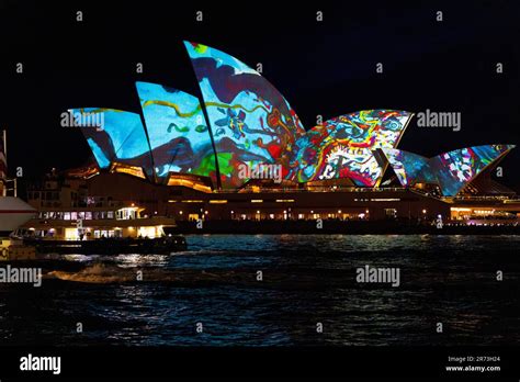 VIVID Sydney 2023 Light Show And Lighting Of The Sails Of The Opera