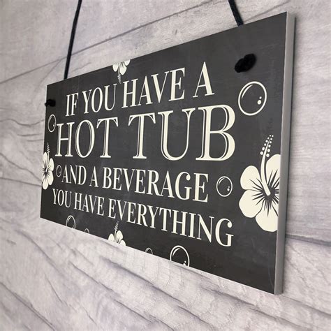Hot Tub Sign Funny Garden Sign Summer House Plaque Alcohol Gift