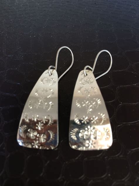 Stamped Sterling Silver Earrings Sterling Silver Earrings Handmade